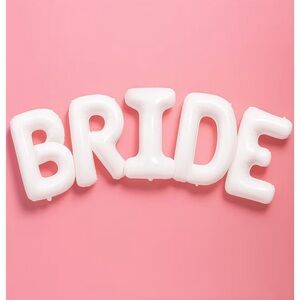 Bride Balloon Letters white extra large print on